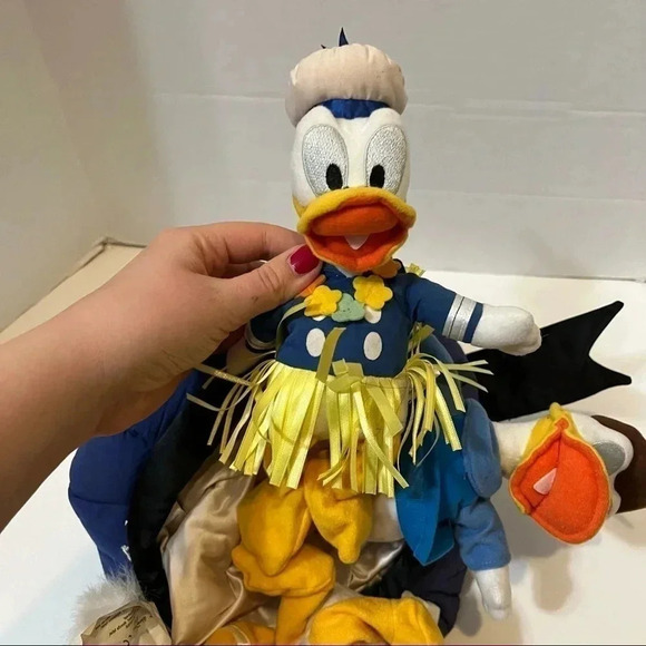 Disney Store 65th Anniversary Donald Duck Bean Bag Hat Plush Set - Picture 3 of 11